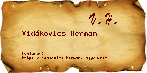 Vidákovics Herman névjegykártya