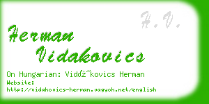 herman vidakovics business card